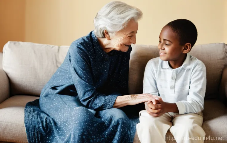 시니어 커뮤니케이션 훈련 - **Prompt:** A heartwarming scene depicting a young adult patiently teaching an elderly grandparent h... 시니어 커뮤니케이션 훈련 - **Prompt:** A heartwarming scene depicting a young adult patiently teaching an elderly grandparent h...