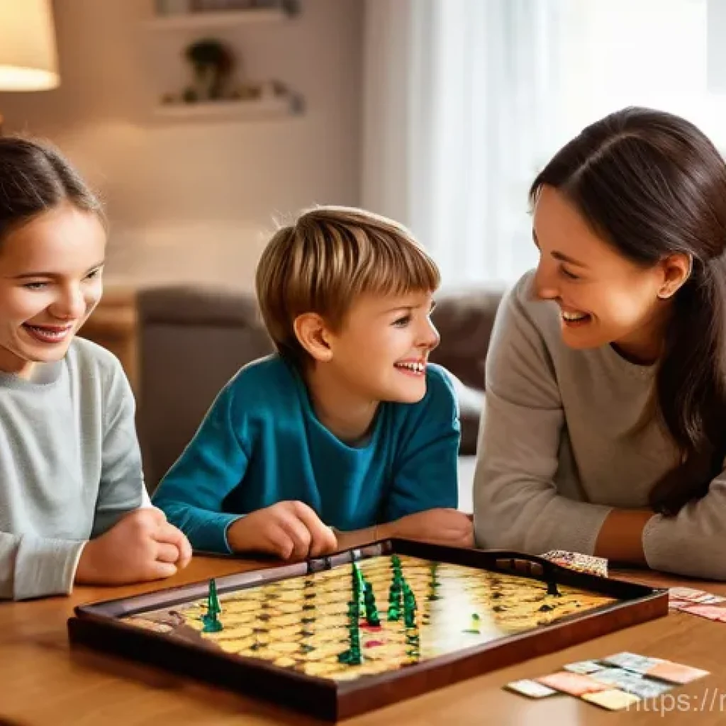 아동과 부모 놀이 - **Image Prompt 1: Cozy Board Game Night**
    A happy, multi-generational Russian family (parents, t...